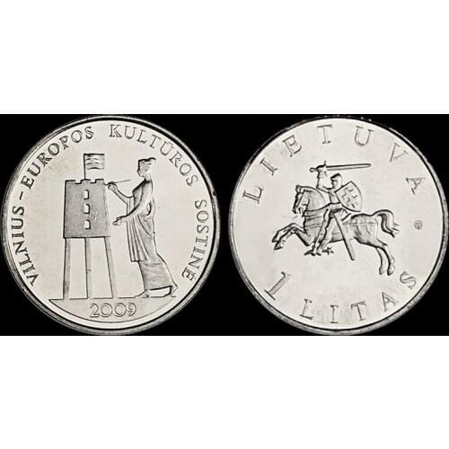 Lithuania 1 Litre 2009 100% Real Genuine Original Coin Comemorative Coin Collection Rare Unc