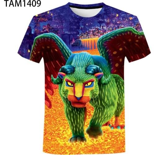 Coco Mens and Womens Cotton Short Sleeve T-Shirt Summer Animation 3D Printing Student Street Cool Trend Fashion Pullover