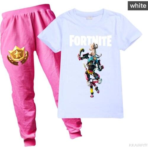 Fortnite Autumn Boys Clothing Sets Cute cartoon Suit For Girl T Shirt + Leggings Clothes Christmas Gifts 2-16Y