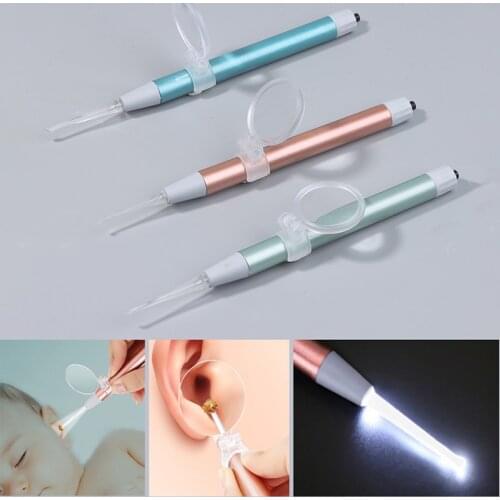 New Baby Ear Cleaner Ear Wax Removal Tool Flashlight Earpick Ear Cleaning Earwax Remover Ear Curette Light Spoon With Magnifier
