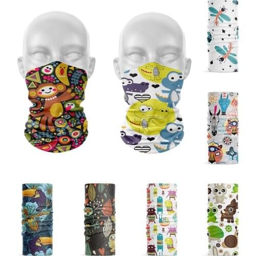 New 3D Printed Summer Women Headscarf Wrist Strap Square Scarf Rock Hip-Hop Headband Cycling Tubular Mask Unisex Elastic Bandana