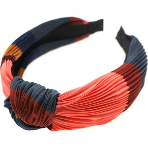 Pleated Fabric Heart Knot Hairband Knotted Headband customized Hair Accessories