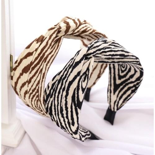 Wholesale New Polka Dot Knot Headbands for Women Hair Accessories Wide Cross Contrast Color Flower Animal Printed Headband Girls