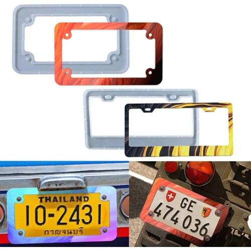 Vehicle License Plate Frame Slicone Mold for UV Resin Epoxy DIY Handmade