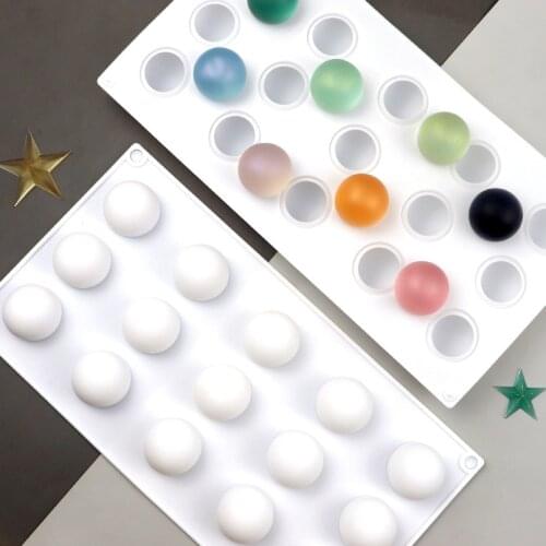 15 cavity round ball mousse cake silicone mold, chocolate mold