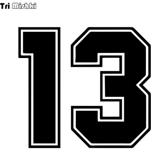 Tri Mishki HZX1187# racing number 13 helmet decals car sticker funny Vinyl Decals Motorcycle Accessories Stickers