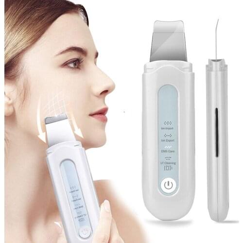 Ultrasonic Skin Scrubber Deep Face Cleaning Machine Remove Dirt Blackhead Reduce Wrinkles Facial Lifting Whitening Beauty Tools