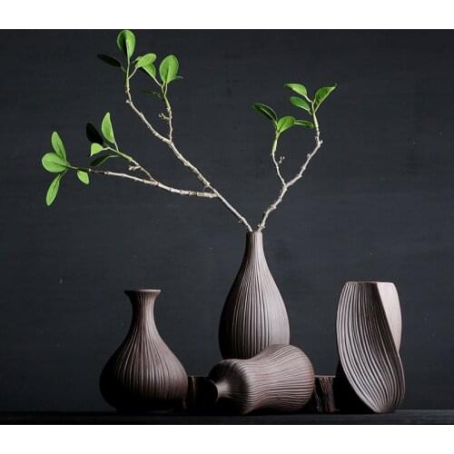 Vase Modern Chinese Style Ge Kiln Vase Retro Flower Arrangement Dry Flower Art Home Furnishing Ornaments You Kiln Porcelain