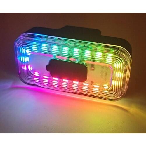 Bike Rear Light 60 Lumens USB Charging Bicycle Tail Light MTB Cycling Safety Warning 15 Modes Colorful Flash Light Bike Lamp