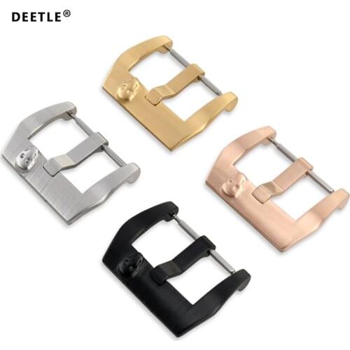 DEETLE Stainless Steel Watch Buckle 16mm 18mm 20mm 22mm 24mm Silver Black Rose Gold Watch Clasp For Leather Watch Band