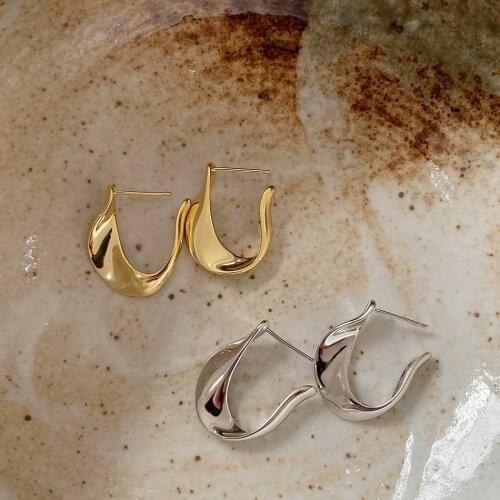 SHANICE Celi French style 925 sterling silver U-shaped earrings female simple fashion ins style earrings christmas gift