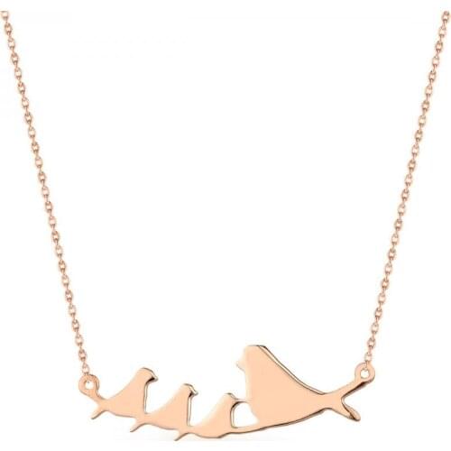 Birds Nest Style Personalized Rose Colored Silver Women Necklaces Animal Style Pendant 925 Sterling Silver