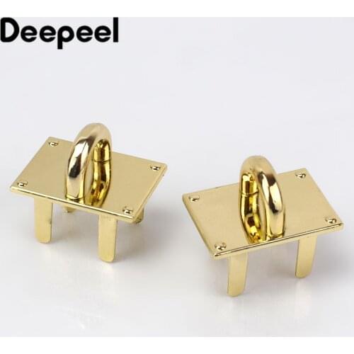 Deepeel 2/4pcs 30mm Golden Bag Clasp Buckle Metal Women Luggage O Ring Hardware Crafts Pendant Base Decor Accessories AP613