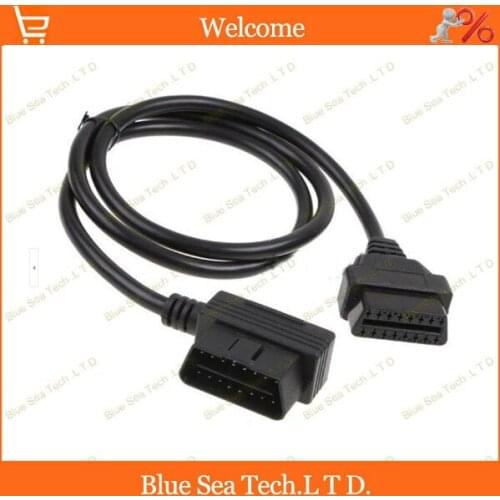 1 pcs 16 Pin OBD2 male to female ELM327 L type extension cord/cable for ECU OBD2 test ,100cm OBD cable