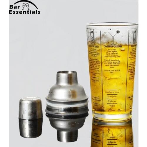 1 Piece 400ml Mix Master Glass Cocktail Shaker 304 Stainless Steel Bar And Glass Shaker Bar Tools
