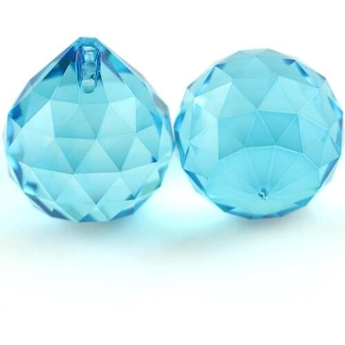 15~100MM Aquamarine Crystal Chandelier Ball Prisms Pendants Accessories Curtain Hanging Ornament