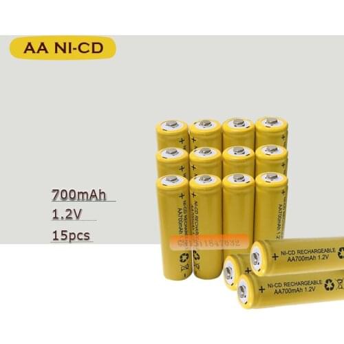 15 x AA 700mAh 1.2 V Quanlity Rechargeable Battery NI-CD 1.2V Rechargeable 2A Battery Baterias Bateria Batteries 500 Times