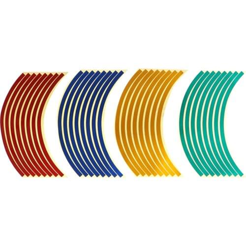 16 Pcs Strips Wheel Stickers And Decals 9.5" Reflective Rim Tape Bike Motorcycle Car Tape Car Styling