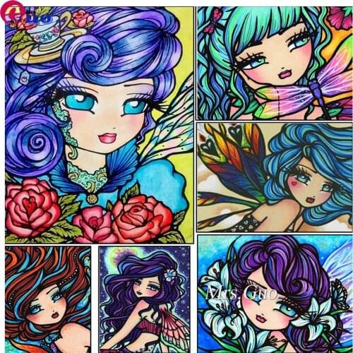 5D DIY Diamond Painting Fairy Girl Mermaid Full Square/Round Diamond Embroidery Pattern 3D Cross Stitch Kits Mosaic Wall Sticker