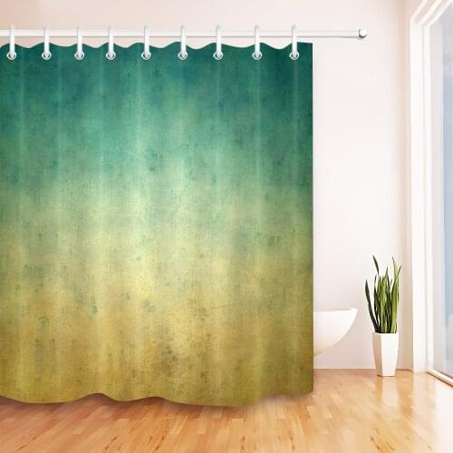 72'' Color Gradual Change Brown to Green Bathroom Waterproof Fabric Shower Curtain Polyester 12 Hooks Bath Accessory Sets