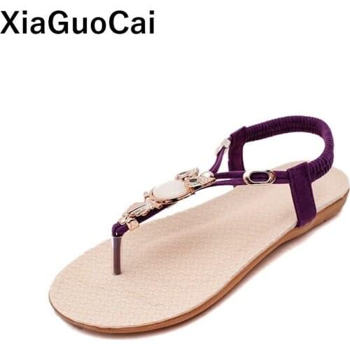 Big Size Summer Women Sandals Bohemia Female Shoes Vintage Ladies Flip Flops New Arrival Beaded Flat Footwear Sexy Thongs