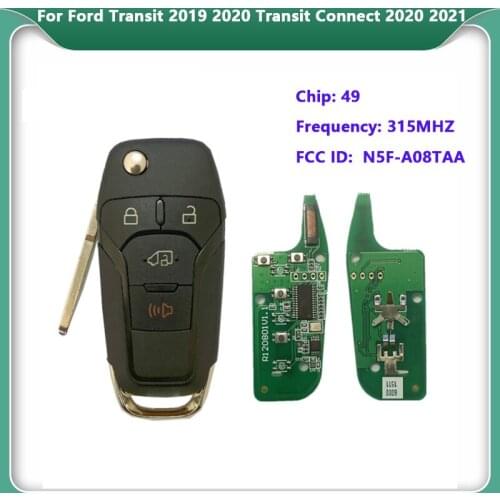 CN018105 Aftermarket 2019-2020 Ford Transit Remote Smart Key 4-Button Flip Key P/N 164-R8236 N5F-A08TAA