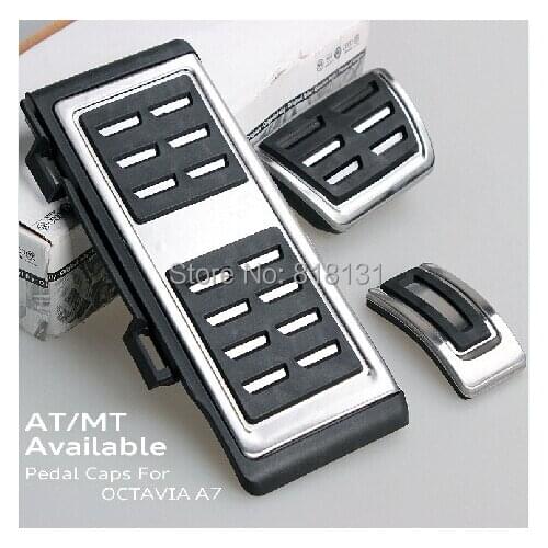 For 2015-2017 LHD Octavia A7 Stainless Steel Automatic Transmission AT Pedal cover (Include Footrest+Gas+Brake Pedal)
