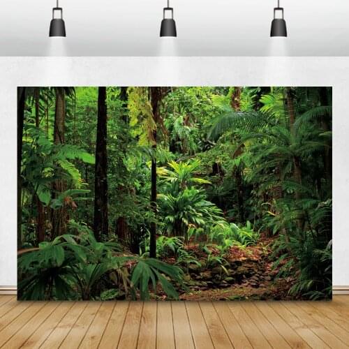 Laeacco Dream Green Jungle Rain Forest Tropical Forest Tree Natural Scene Photography Background Backdrop Photocall Photo Studio