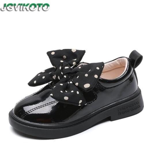 JGVIKOTO 2021 Spring Autumn New Kids Shoes For Big Children Size 26-36 British Design Oxfords Students Sneakers Bowtie With Dots