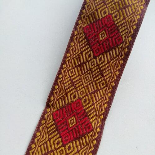 50mm 5cm 2 Classic Soft Brown Red Bedding Vintga Costume Curtain Laciness Lace Embroidery National Jacquard Ribbon Woven Webbing