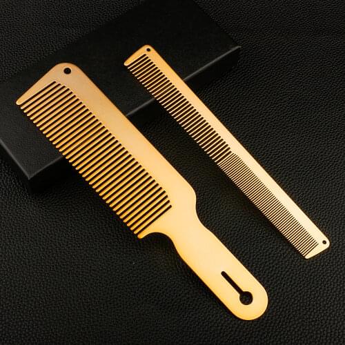 Metal Aluminum Hair Comb Hairdressing Accessories Barber Tools Aluminum Gold Durable Haircut Comb Salon Hair Styling Tools