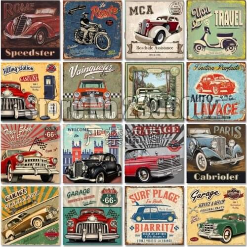 DIY Diamond Painting Retro Car diamond Mosaic Cross Stitch Full Square Diamond sets Diamond Mosaic Embroidery car Design & Decor