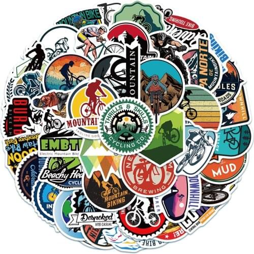 10/30/50pcs MTB Mountain Bike Stickers Bicycle Laptop Guitar Fridge Luggage Waterproof Graffiti Sticker Decal Kid Classic Toys