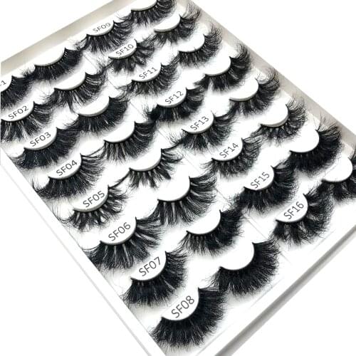 Mink Lashes 25mm Fluffy Messy 3d False Eyelashes Handmade Dramatic Long Natural Lashes 100% Mink Eyelashes Extension Makeup Tool