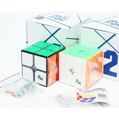 Original YJ MGC 2x2 Magnetic Magic Cube Yongjun MGC 2*2 Speed Cube for Brain Training Toys for Children Kids