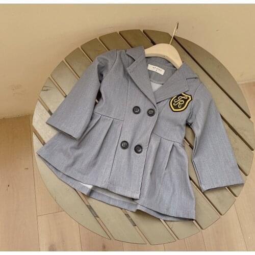 Girl Dress Kids Baby Gown 2021 Grey Spring Autumn Toddler Princess Outwear School Beach Uniform Dresses Children Clothing