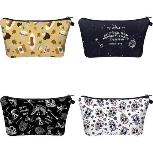 All Saints' Day Cosmetics Makeup Bag Organizer for Small Things Purse Storage Mobile Bag Save Masks Portable Travel Toiletry Bag
