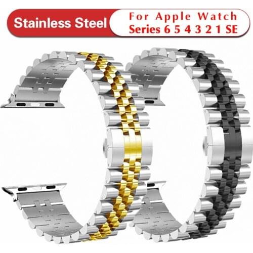 Metal Replacement Band For Apple Watch Band 6 SE 5 4 3 40mm 44mm Stainless Steel strap 38mm 42mm Sport Bracelet for iWatch 6 5