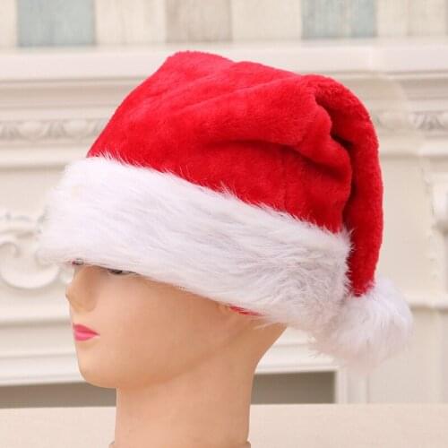 Christmas Hat Thickened and Thickened, Super Quality Plush Hat Christmas Hat Adult Childrens Hat