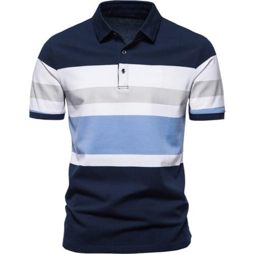 Striped Print Turn-down Collar Shirt Mens Casual Button Up Short Sleeve Blouses Vintage Camicias High Quality Streetwear Chemise