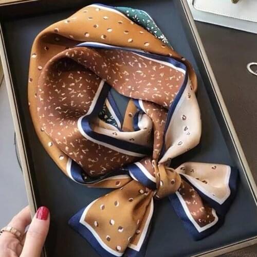 2021 spring Korean version of all-match women scarf silk hand-feel double-sided printing scarf thin section scarf 15x150cm