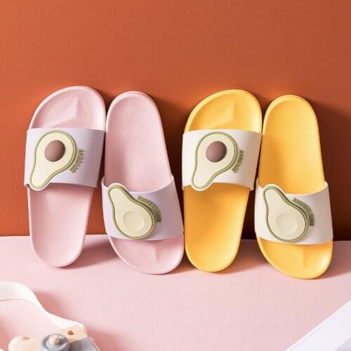 New Women Summer Slippers Slide Sandals Beach Slides Cartoon Fruits Avocado Flip Flops Non-slip Soft Sole Women Men Lovers Shoes