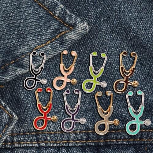 High Quality Stethoscope Brooch Doctor Nurse Gift Medical Jewelry Enamel Pin Denim Jackets Badge Medical Student Graduation Gift