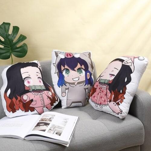 Japan Demon Slayer: Kimetsu No Yaiba Kamado Tanjirou Cosplay Cute Plush Dolls Figure Pillow Super Soft Doll Xmas Gifts