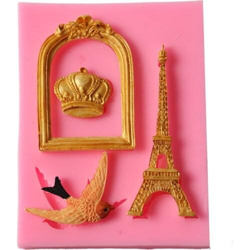 Valentines Day Crown Tower Birds Shape Silicone Cake Chocolate Mold Fondant Cake Decorating Tools Sugarcraft Gumpaste Mold