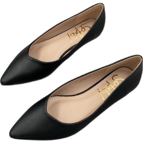 Plus Size EU41 PU Leather Women Soft Flats 2021 Fall Fashion Slip On Loafers Ladies Comfort Moccasins Ballet Flat Shoes Woman