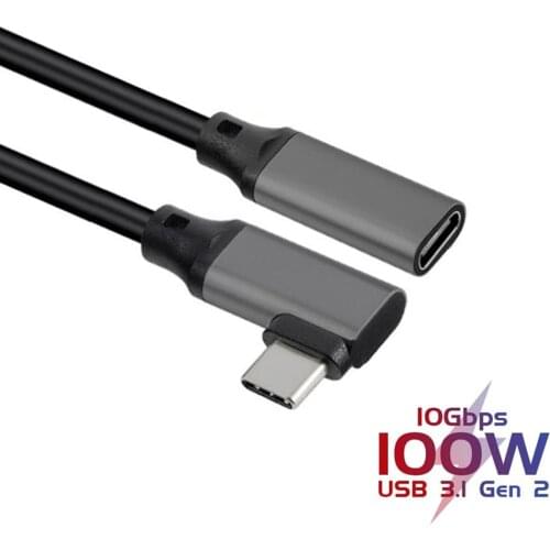 1M 2M 10Gbps Gen2 Type-C USB 3.1 Male to USB-C Female Extension Data 100W Charging Cable Extender Cord For Macbook/ Switch/Phone
