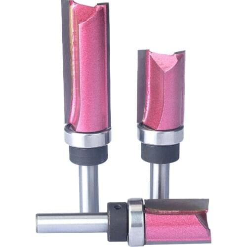 1pc Bearing Flush Trim Router Bit For Wood 8mm Shank Straight Bit Tungsten Woodworking Milling Trimming CNC Cutter Tool