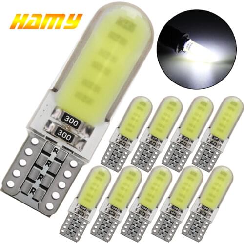 10x Car LED COB T10 W5W Signal Bulb 12V Interior Light Auto Parking License Plate Reading Trunk Luggage Wedge Side Lamp White