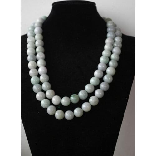 13mm*40" Certified natural untreated grade A Burmese jadeite jade beads necklace